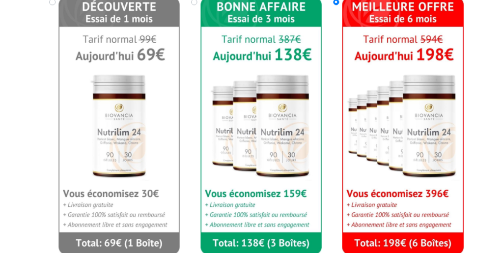 Nutrilim 24 Prix