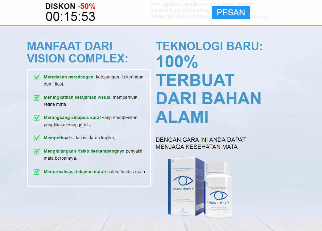 Vision Complex Kapsul, Ulasan, Asli, Bahan, Harga, Farmasi, Manfaat