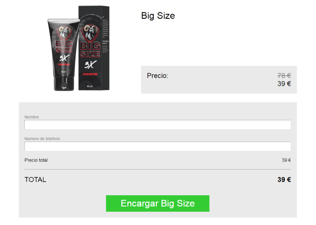 Big Size Gel Spain