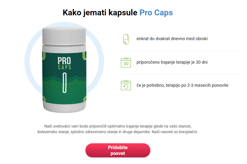 Pro Caps Sestavine