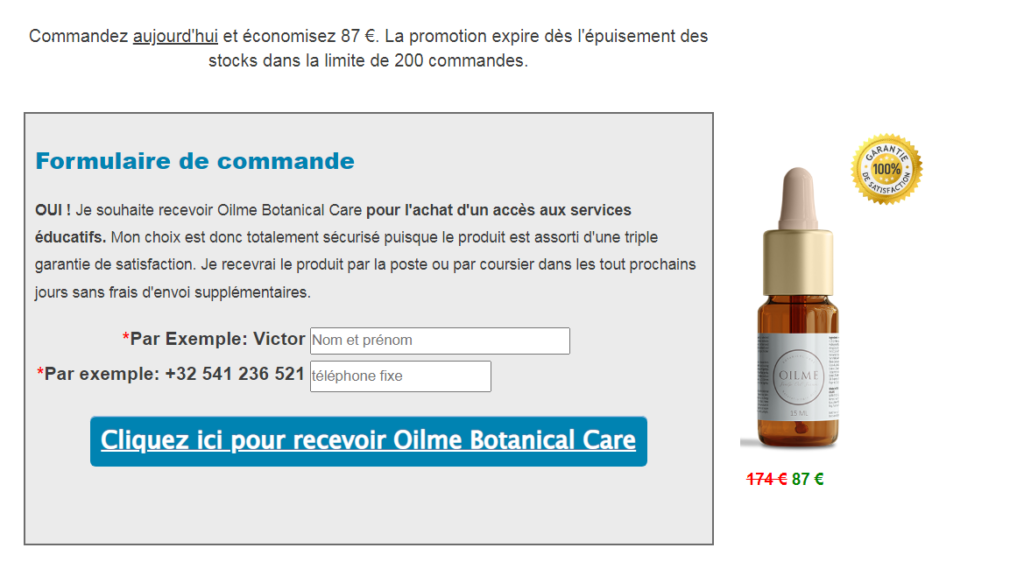 Oilme Botanical Care huile